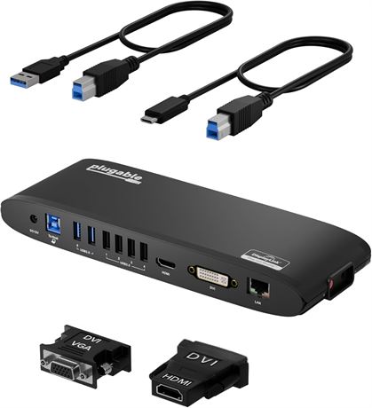 Plugable USB 3.0 Universal Docking Station for Windows, macOS