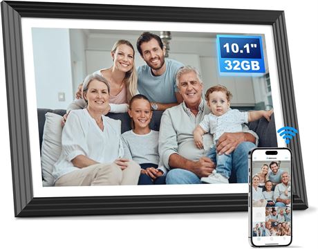 Arktronic 10.1" WiFi Digital Photo Frame, 32GB, IPS Touch Screen