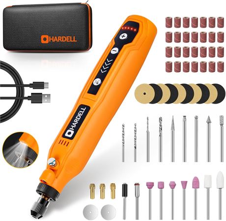 HARDELL mini outil rotatif sans fil 5 vitesses, USB, kit 61 accessoires