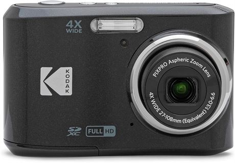 KODAK PIXPRO FZ45 16MP Digital Camera, 4X Zoom, 27mm Wide, 2.7" LCD, Black