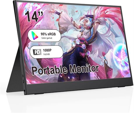 Moniteur portable 14" FHD HDMI USB-C IPS double haut-parleurs