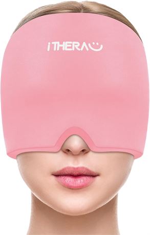 Masque migraine iTHERAU refroidissant compresses soulagement rose