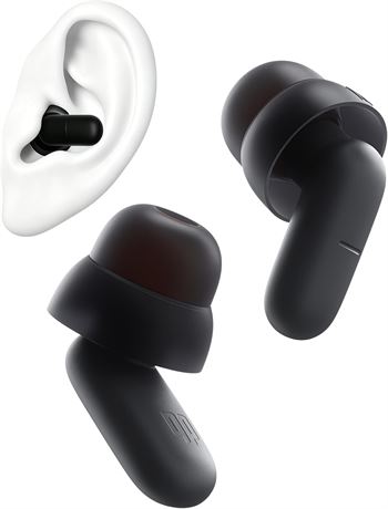 Qufits Ear Plugs for Sleeping 23dB Noise Reduction All-Night Comfort Black