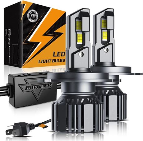 Auxbeam H4 9003 Fog Light Bulbs, F15 Series, 20000LM, 6500K HB2 for UTV/ATV