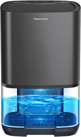 Portable Mini Dehumidifier with LED Lights, Quiet Mode, 992g, Black
