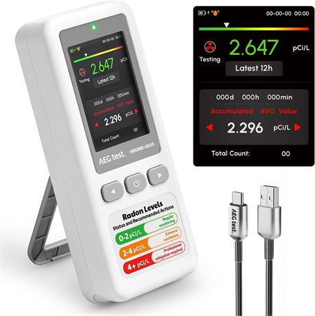 HOUND-1011S Portable Radon Detector with High-Accuracy Sensor Audible Alarms