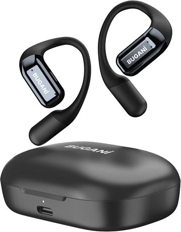 BUGANI Open Ear Headphones, Bluetooth 5.4, 60H Playtime, ENC Mic, IPX5
