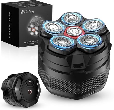 Bald Head Electric Shaver 6D Magnetic Razor 10000RPM Wet Dry Waterproof