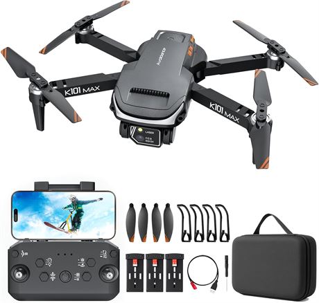 Drone Brushless 2K HD, 35 Min Vol, Caméra 90° Angulaire