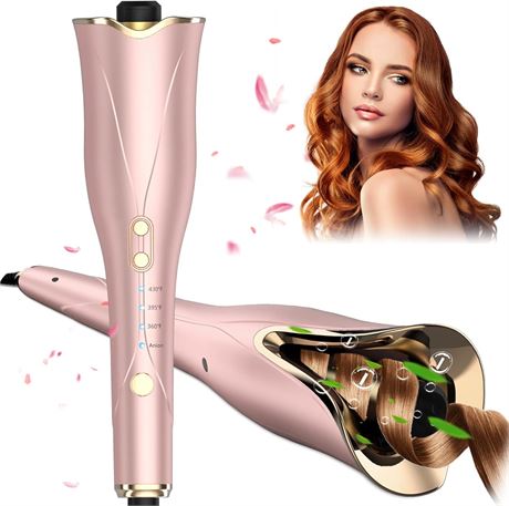 Fer à boucler automatique 25mm ionique anti-nœuds voyage rose