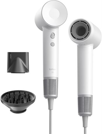 Laifen SE Hair Dryer 105,000 RPM Brushless Ionic Dryer with Diffuser White