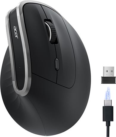 acer Ergonomic Wireless Vertical Mouse, 800/1200/1600 DPI, 6 Buttons