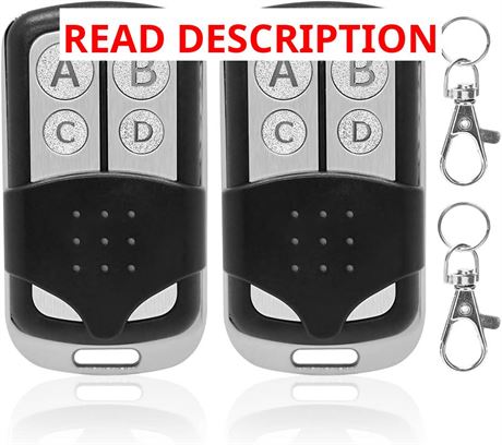 Universal Garage Door Remote Keychain 2 Pack