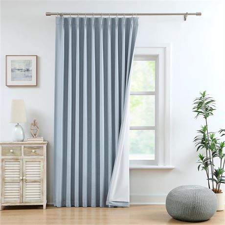 WEST LAKE Dusty Blue 84in Blackout Curtains with Liner, 60x84, 1 Panel