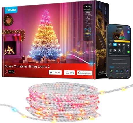 Govee Lumi res de No l 2,99 m 300 LED RGBWIC, mappage forme, 130+ sc nes