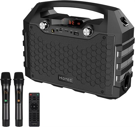 Enceinte portable Hotec karaoké Bluetooth + 2 micros sans fil