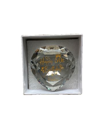 Engraved Crystal Heart Birthday Gift for Women, Wife, Mom, Sister