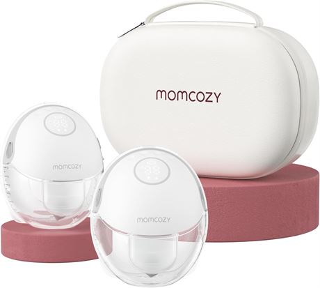 Momcozy M6 Hands-Free Breast Pump 24mm 3 Modes 9 Levels Gray 2-Count