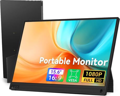 Z12-2 Portable Monitor 15.6in 1080P FHD USB-C HDMI IPS FreeSync Kickstand