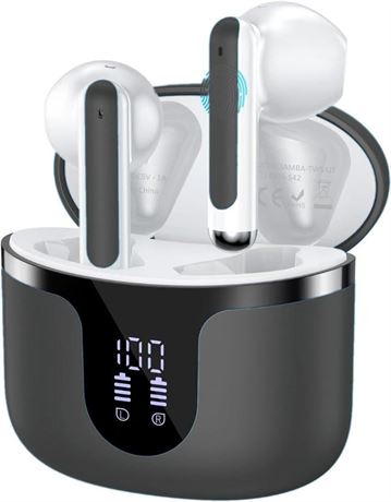 Bluetooth 5.3 Wireless Earbuds, 40H Playtime, ENC Mic, Waterproof