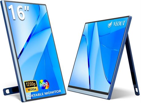 16" Portable 1920×1200 IPS Monitor USB-C HDMI Ultra-Slim