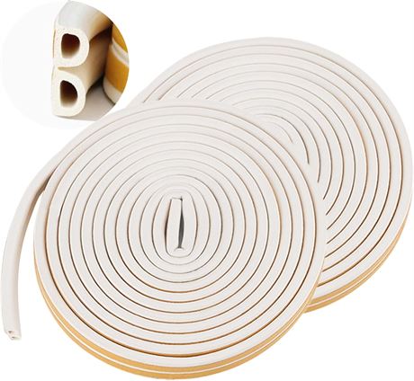 Door Sealing Strip D-Type 40FT, Soundproof Weather Stripping for Doors Windows
