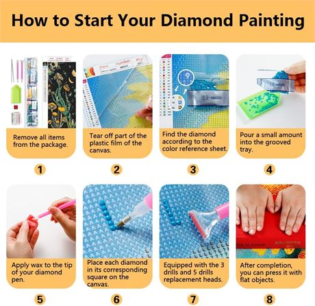 Skull Diamond Painting Kit 5D Full Drill, 12x16 in