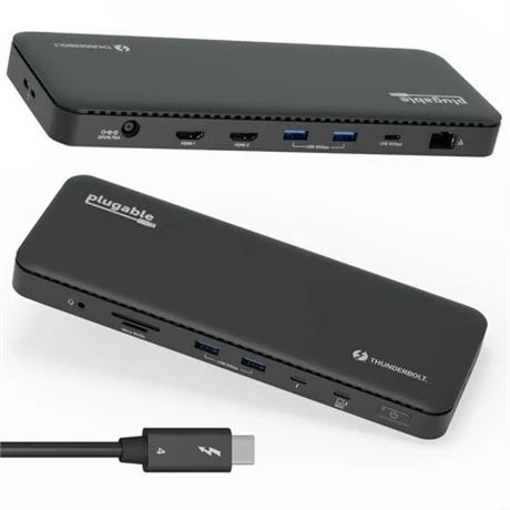 Plugable TBT4-UD5 Thunderbolt 4 USB-C Dual Display Docking Station