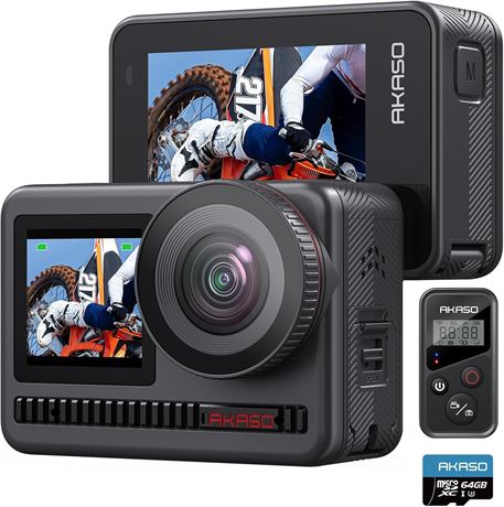 AKASO Brave 8 4K60 Action Camera 48MP with 64GB Card