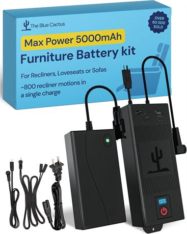 Batterie 5000 mAh Blue Cactus pour meuble inclinable avec chargeur