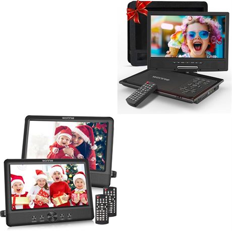 WONNIE Lecteur DVD Portable Voiture Lot 2 Écrans 10.5" et 12.5" Pivotant