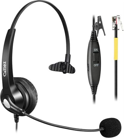 Callez Yealink Phone Headset with Noise Cancelling Mic, RJ9 Mono