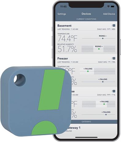 SensorPush HT1 Bluetooth Temperature & Humidity Sensor, Indoor/Outdoor Monitor