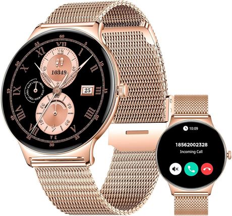 Montre connectée femme AMOLED 1,4", Bluetooth, IP67, sport/sommeil