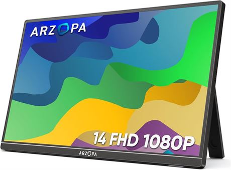 ARZOPA A1S B quille moniteur portable ultra-fin 14 pouces FHD 1080p  cran