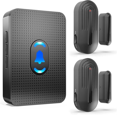 DAYTECH Sonnette de porte sans fil, r glage volume et 2 modes, 2 capteurs