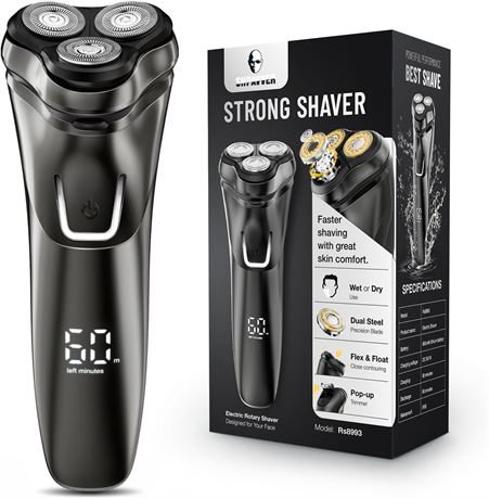 Rasoir électrique homme étanche, sans fil, charge rapide USB, tondeuse pop-up