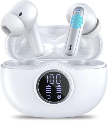 Bluetooth 5.3 Wireless Earbuds – 4 Mics, ENC, IPX7, 50H Playtime