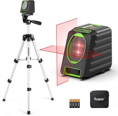 Huepar 150Ft Red Laser Level with Tripod Cross Line Tool