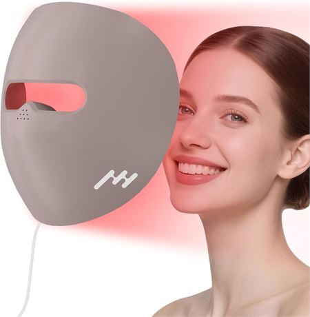 Red Light Therapy Face Mask 660nm/850nm Near-Infrared LED, 240 Chips, Purple