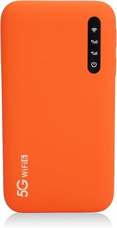 5G WiFi6 Mobile Hotspot with SIM Slot, Global Coverage, 6100mAh, 16 Users