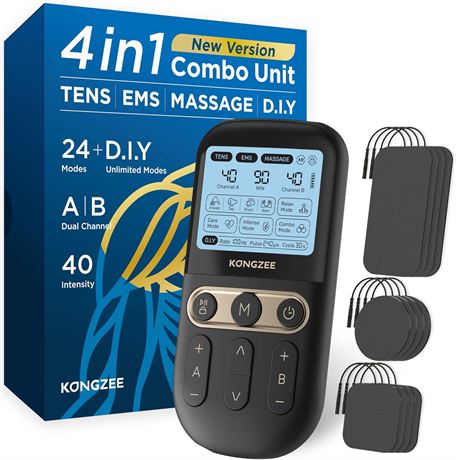 Appareil 4 en 1 D.I.Y. TENS/EMS Stimulateur + masseur rechargeable