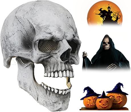 Masque crâne Halloween AGERALIY tête complète mâchoire mobile