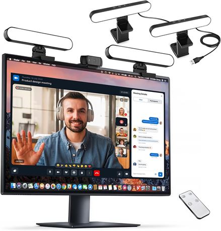 Dual Lamp LED Video Conference Light with Remote