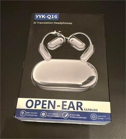 Open-Ear Earbuds with AI Translation, HiFi Sound, Bluetooth 5.4, Portable