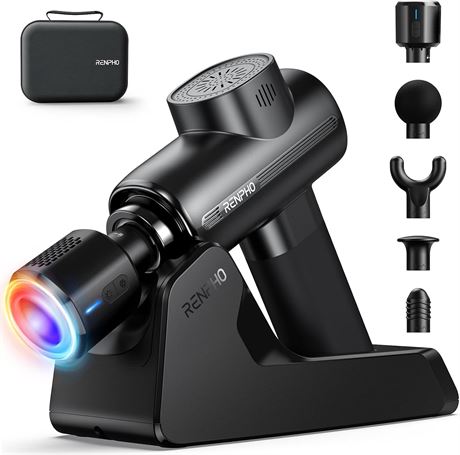 RENPHO Massage Gun Deep Tissue with Charging Stand, Heat/Cold Head