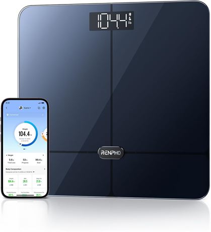 RENPHO Smart Scale for Body Weight, 400 lb, Black, Pregnancy Mode, App
