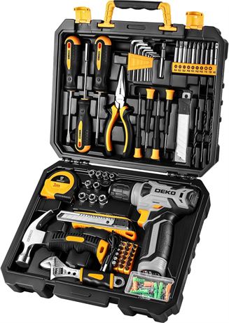 DEKOPRO Kit 126 pi ces: perceuse sans fil 8 V, mandrin sans cl  10 mm
