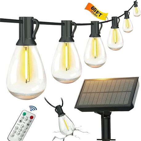 Guirlande Solaire BLIATLUS 60ft LED Étanche Télécommande