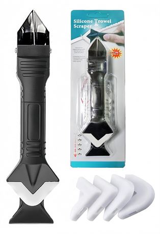 3-in-1 Silicone Caulking Tool: Glass Scraper & Stainless Steel Caulk Remover